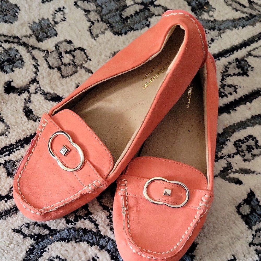 Liz Claiborne Orange Casual Flats with Silver Detail